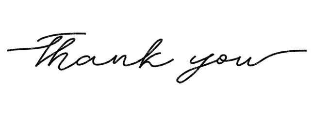 Thank you brush drawn lettering. Hand drawn marker line calligraphy. Great for greeting card and invitation © Logvin art