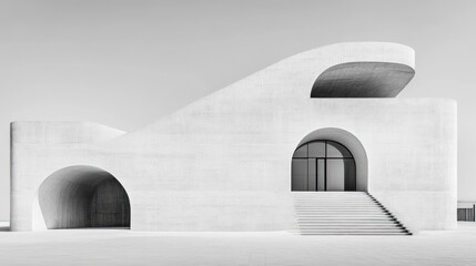 Modern concrete building facade