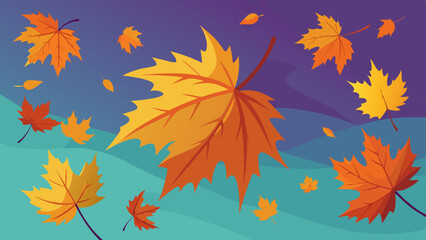 Obraz premium falling maple leaves 