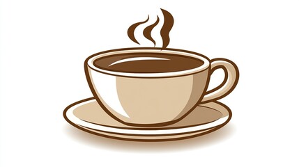 Stylized coffee cup with steam