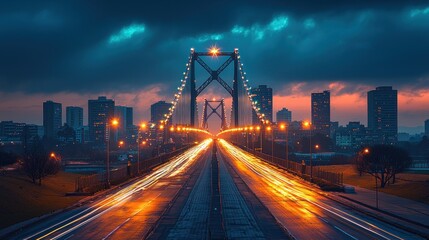 Fototapeta premium City bridge at night