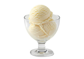 Vanilla Ice Cream Sundae on Transparent  background