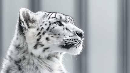 Obraz premium Snow leopard profile, focused on the head and face