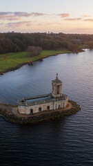 Aerial view of Normanton Church in Rutland