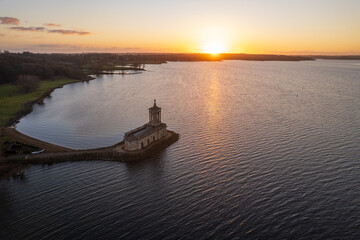 Aerial view of Normanton Church in Rutland