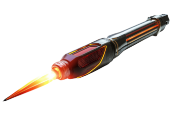 Heavy-Duty Cutting Torch with Sparks Flying Isolated on Transparent Background