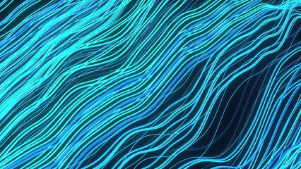 Neon abstract waves lines. Computer generated 3d render