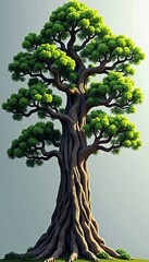 Majestic African Savanna Landscape with Towering Trees and Dry Golden Grass Field Sky