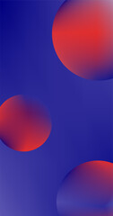 Gradient Abstract background with red and blue balls. Vector illustration for your design.