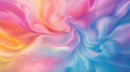 Obraz premium Vibrant tie-dye background with swirling liquid paint in bold blue, pink, yellow, and green hues 