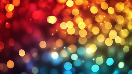Vibrant abstract bokeh background with colorful light circles for festive design projects
