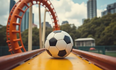 Soccer ball on a sunny day