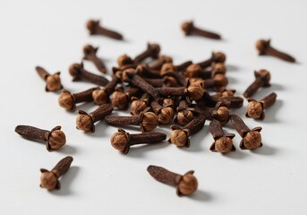 深みのある茶色 輝く丁字 散らばるスパイス 静謐な質感
