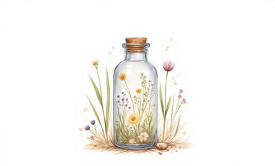 Fragrant wildflowers in a jar