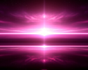Fototapeta premium A beautiful bright pink light radiating across the celestial landscape