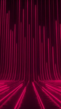 Abstract futuristic neon background, pink glowing lines, laser beams, light speed. Dynamic wave motion. 3d rendering digital animation 4K Looping seamless