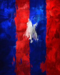 Haitian Flag with Artistic Brush Stroke Texture