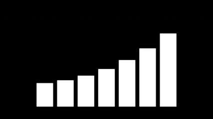 Revenue growth forecast animation. The financial bar chart shows increasing profits, fit for finance and business. Simple flat infographic loop video with a rising arrow symbolizing growth and success