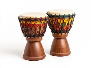 Colorful Hand Drums With Stands