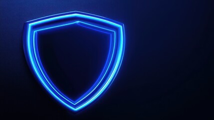 Neon Blue Shield Graphic Design