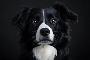 Fototapeta premium Black and White Border Collie Portrait