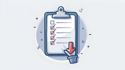 Download Checklist: Clipboard with Download Arrow