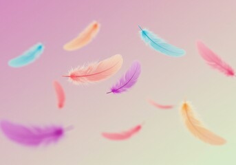 パステル羽根 柔らかな光で舞う 幻想的