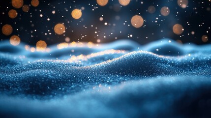 Obraz premium Winter Wonderland: Sparkling Snowscape with Festive Lights