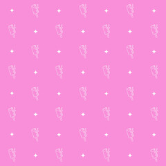 Abstract seamless pattern with ice cream. Retro checkered  pink background.