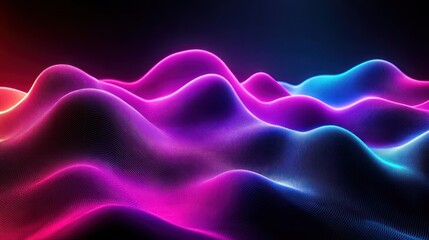 Obraz premium Abstract neon wavy landscape