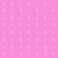 Abstract seamless pattern with ice cream. Retro checkered  pink background.