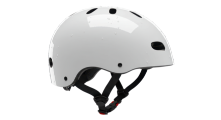 Isolated White Bicycle Helmet with Water Droplets