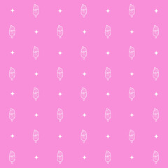 Abstract seamless pattern with ice cream. Retro checkered  pink background.