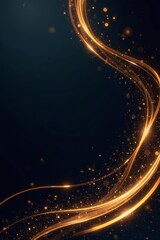 Obraz premium Abstract luxury dark backdrop with shining golden streaks, high-end design, streaks, luxury