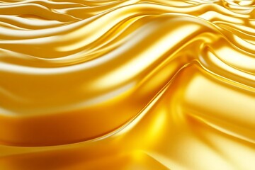 Fototapeta premium The golden rippling and shimmering surface of fabric is shown