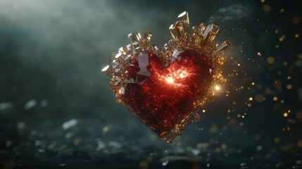 Crystal Heart in a Mystical Setting