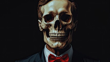 Dapper Skull: A Pop Art Fusion of Elegance and Edge
