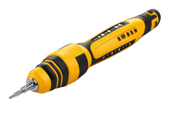 A sleek, yellow and black precision screwdriver, perfect for intricate tasks, showcasing ergonomic design and reliable functionality against a clean white backdrop.