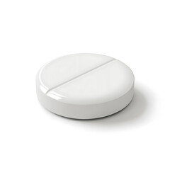 Classic looking white round pill isolated