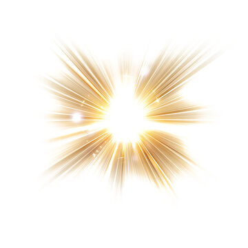 Transparent available sun shine spike lens flar white and transparent background