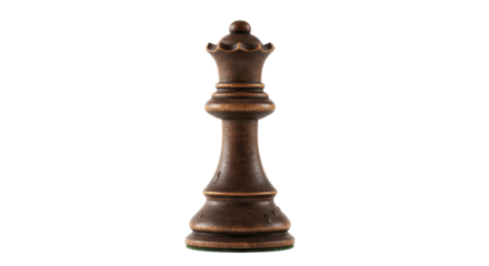 Isolated Chess Queen Piece Dark Wood