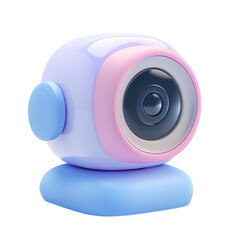 3D Webcam Illustration Isolated on Transparent Background