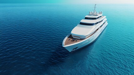 Luxury yacht adventure on the open sea exploring tranquility ocean digital art serene views dreamy escape