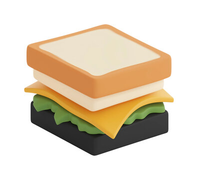 3d sandwich with cheese and lettuce clip art preview