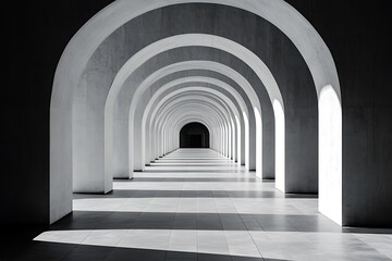 Obraz premium A series of arches forming a long corridor, symbolizing a journey through carefully planned stages