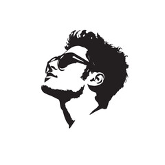 vector illustration of a man with glases