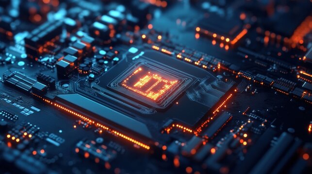 Futuristic AI-powered Quantum Computing Supercompute