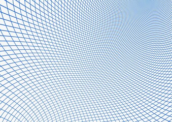 白い背景にカーブした青い網目の抽象的な背景