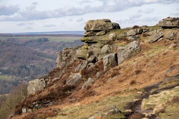 Rocks on Curbar edge - the Peak District 