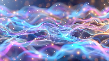 Stunning abstract image showcasing a dynamic and futuristic neural network pattern with glowing blue and purple data streams forming intricate organic connections and digital energy flows